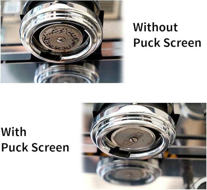 watchget 58.35mm Espresso Puck Screen, Lower Shower Screen 1mm Thickness 150μm Metal Reusable 316 Stainless Steel Fine Coffee Filter Mesh for Espresso Protafilter Basket 58mm