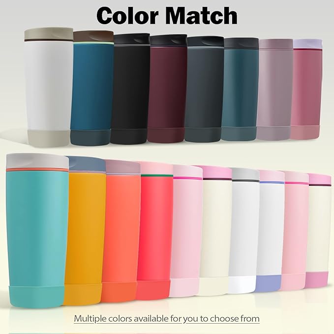 2pcs Silicone Boot for Owala SmoothSip Slider Coffee Tumbler 20oz 12oz, Anti-Slip Sleeve for Travel Coffee Mug, Protective Accessories for Owala BPA Free (very very Dark)