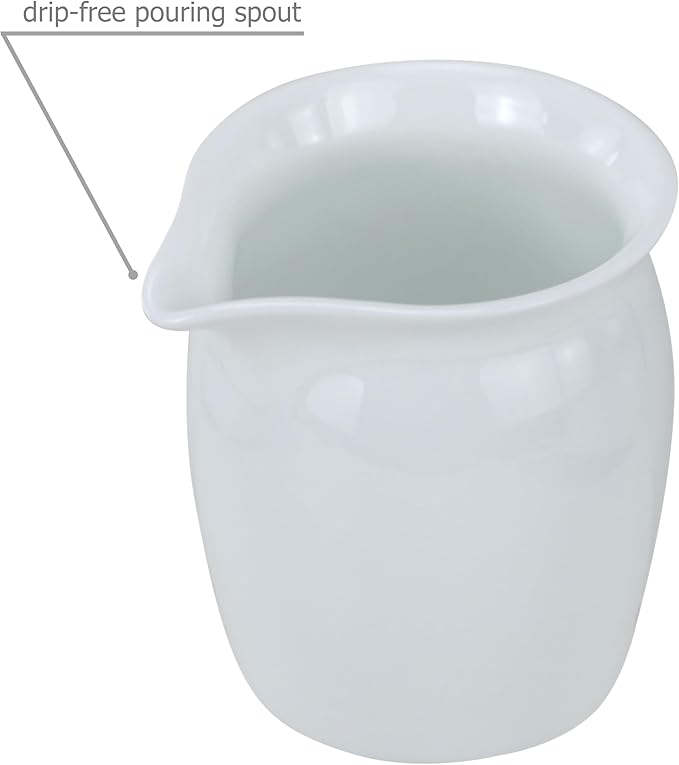 EIKS 2 Pack Ceramic Creamers Pitchers for Serving Coffee Tea Milk Salad Sauce Jam Maple Syrup, Capacity 6oz(200ml)
