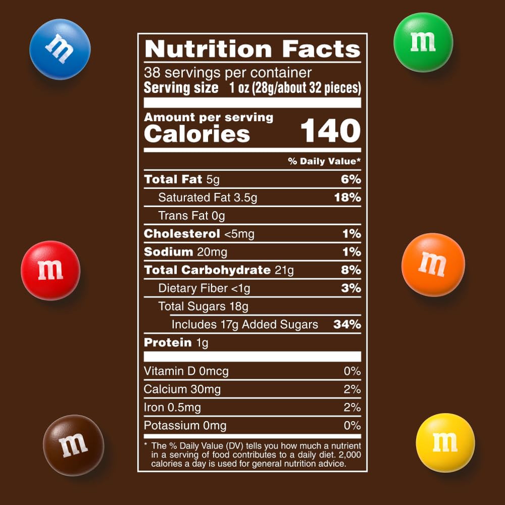 M&M'S party size 2.4 lb resealable bag milk chocolate candy for parties baking and sharing