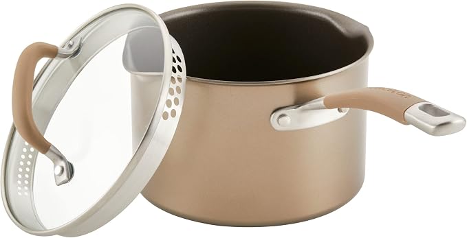 Circulon Premier Professional Hard Anodized Nonstick Cookware Induction Pots and Pans Set Nonstick, Home Essentials, 12-Piece, Bronze