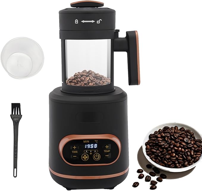 Coffee Roaster Electric Coffee Bean Roaster Machine for Home Use, 1500W Automatic Hot Air Coffee Roaster with Adjustable Timer, Digital Status Display, Variable Heat & 3 Gears Air Fan Settings, 100g