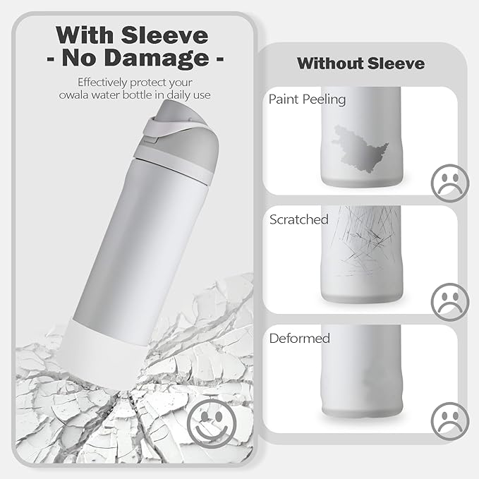 2PCS Silicone Boot for Owala 24oz FreeSip Water Bottle, Anti-Slip Scratch-Resistant Bottom Sleeve, Protective Sports Bottles Accessories, BPA-Free