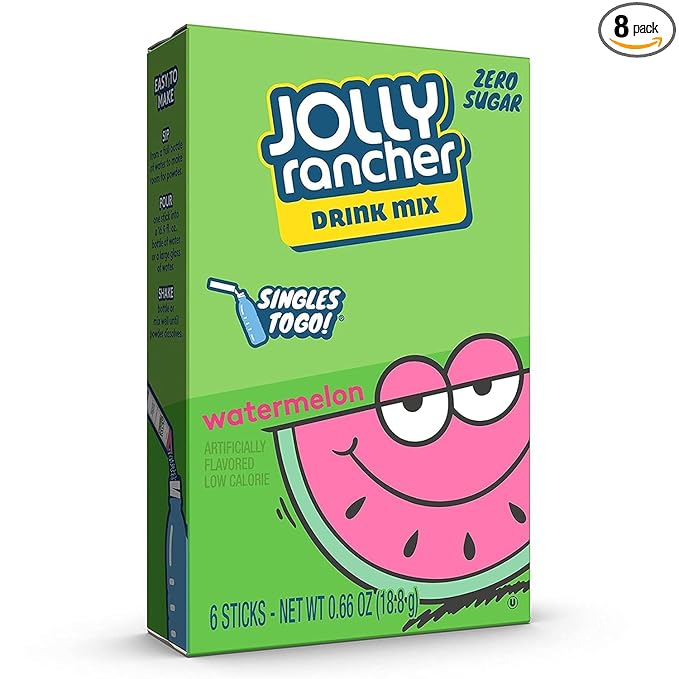 Jolly Rancher Watermelon Singles To Go Drink Mix, 6 CT (Pack of 8)