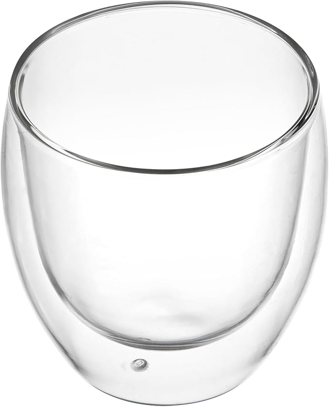 Restaurantware Coffee Cup 12 Pack of 8.45 oz Insulated Double-Wall Glass Borosilicate Coffee Cup Espresso Shot Dishwasher Safe For Hot Drinks