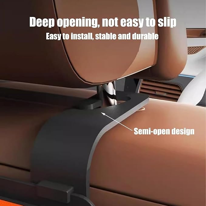 3-in-1 Car Headrest Backseat Organizer, 3-in-1 Car Backseat Organizer, Multifunctional Car Seat Storage Box for Travel, Road Trips, and Daily Use – Universal Fit for All Cars (Coffee)