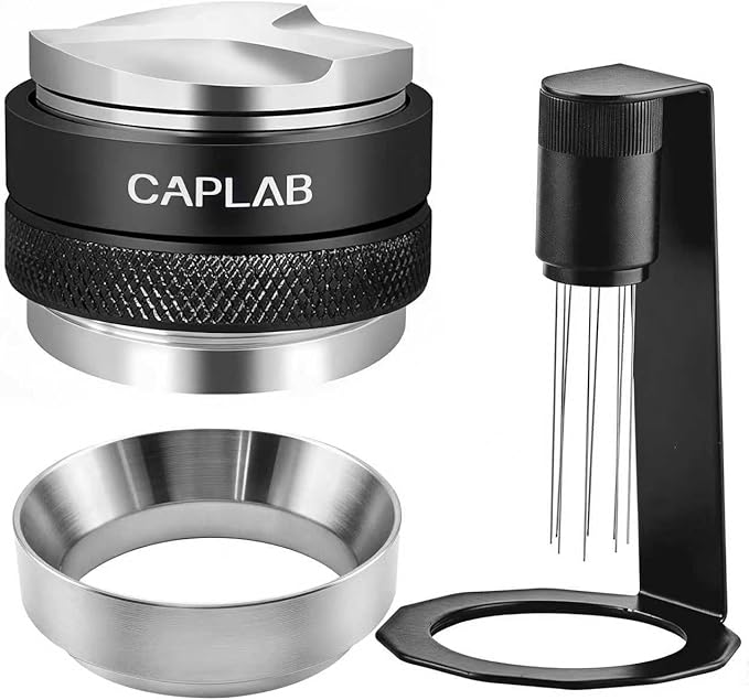 51mm Espresso Accessories Kit, Espresso Coffee Tamper Leveler and Distributor, WDT Tool Espresso and Dosing Funnel Set Fits Delonghi 51mm Espresso Machines and Portafilters