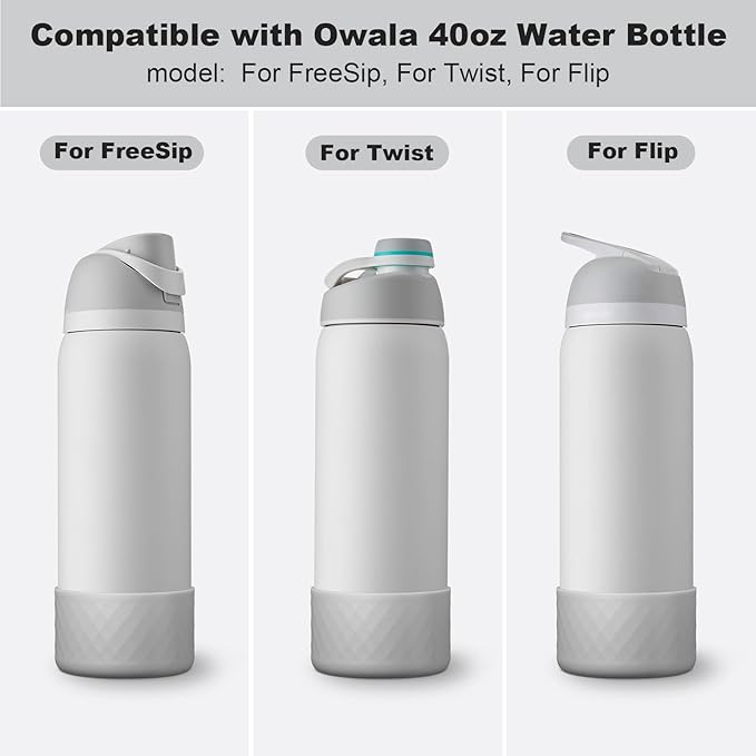 Silicone Boot for Owala Water Bottle 24 oz 32 oz 40 oz, Anti-Slip Protective Sleeve for FreeSip/Twist/Flip Stainless Steel Water Bottles Accessories