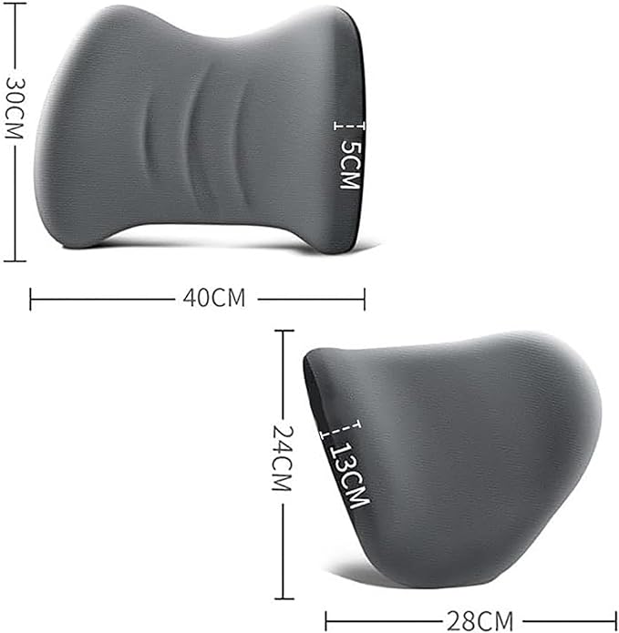 Car Headrest & Lumbar Support Cushion for Hyundai Santa Fe 2010-2023, Ergonomic Car Seat Headrest Memory Foam Neck and Back Pillow Kit Breathable Removable for Driving Fatigue Relief