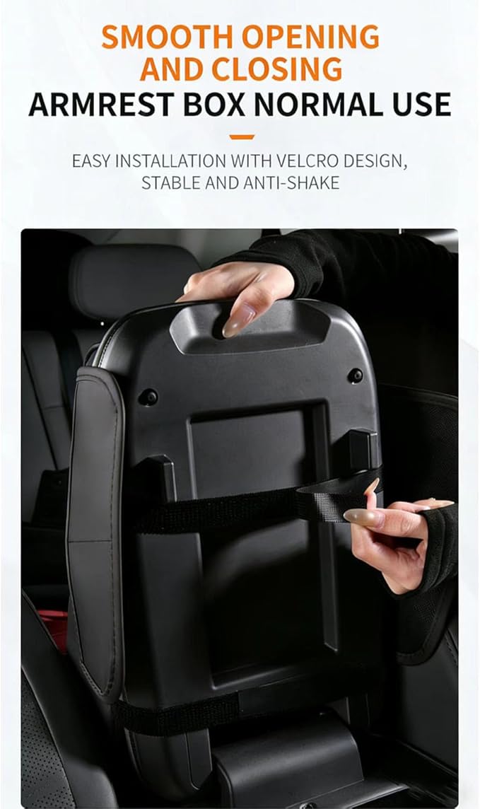 Auto Center Console Cover for Honda HR-V 2023 2024 2025 2026, Leather Waterproof Armrest Seat Box Cover Multifunctional Armrest Cushion Scratch,Black