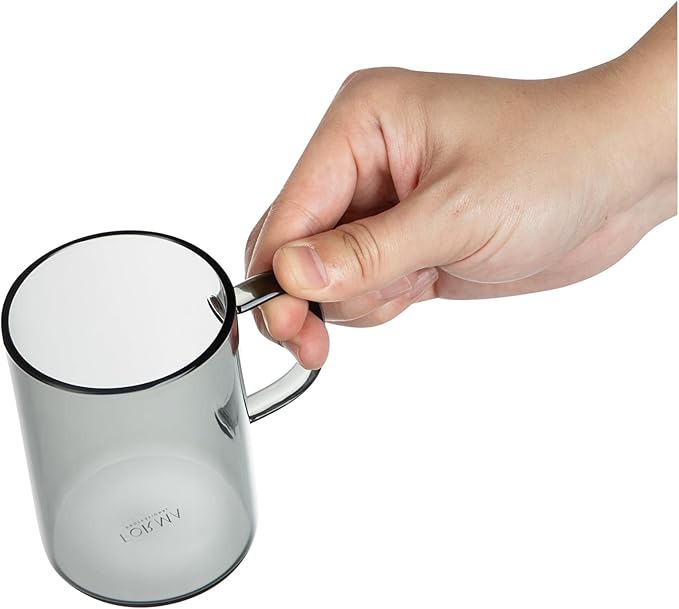 Restaurantware Glass Coffee Mug 12 Count 7 Oz Borosilicate Tea Cup with Ergonomic Handle, Dishwasher-Safe Gray Thermal Resistant Mug for Hot and Cold Drinks