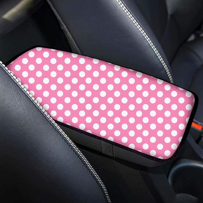 Produced Pink Wave Spot Auto Center Console Armrest Cushion Cover Universal Fit for Sedan, Van, SUV, Truck Car Accessories