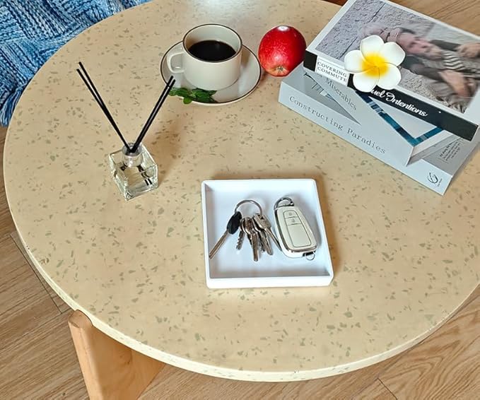 Small Square Tray (5.9 inch) 3 Pack, Durable White Tray for Desserts & Organization, Lightweight for Coffee, Drinks, Party, Seasoning, Perfume and Display.