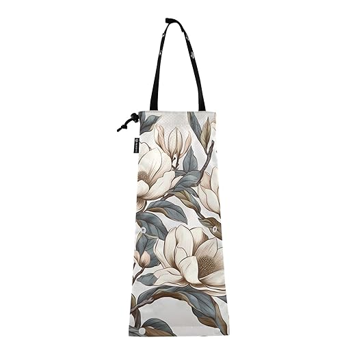 ALAZA Hanging Car Trash Bags Garbage Bag Trash Can for Back Seat Small Mangnolia Flower Washable Storage Bag Retractable 2 Pack