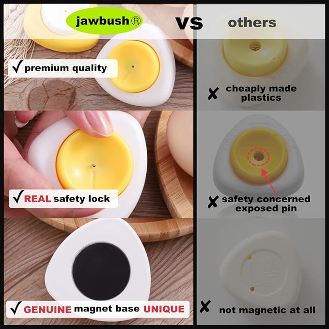 Jawbush Magnet Egg Piercer for Raw Eggs, with Magnetic Base and Safety Lock, Hard Boiled Egg Peeler, Egg Pricker to Get a Good Hard Boiled Egg
