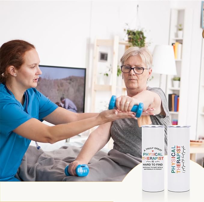 20 Oz Skinny Straight Tumbler, Physical Therapist Gifts, PT Gifts Insulated Tumbler Stainless Steel Tumblers Coffee Cups with Lids Thermal Cups National Physical Therapy Month