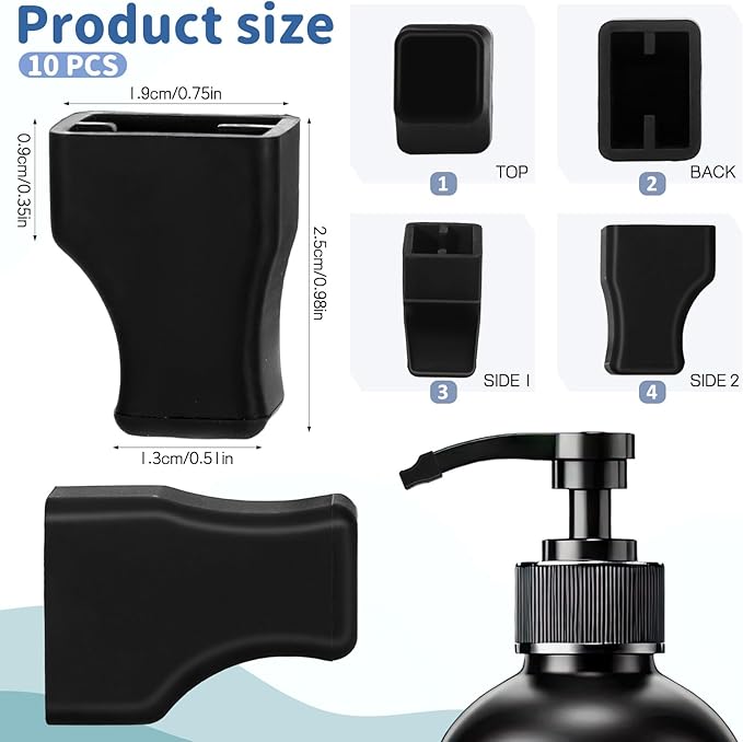 10 PCS Syrup Pump Caps, Syrup Pump Covers Black Rubber Coffee Syrups Pumps Tip Covers Portable Practical Pourer Cap Keep Syrups Sugar Condiments Olive Clean for Pour Dispenser, Oil Liquor Bottle