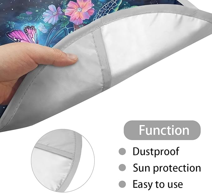 Turtle Reflective Steering Wheel Shield Blue UV Rays Sun Visor Protector for Summer Easy to Install Car Rudder Reflector Protector for SUV Vehicle Sedan Truck