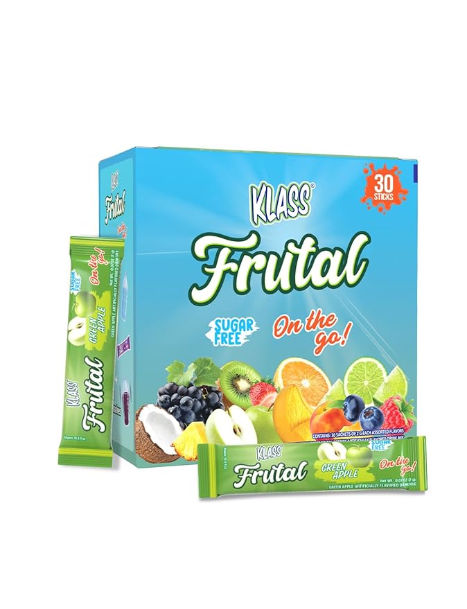 Árbol Frutal On-The-Go! | Powdered Drink Mix – Green Apple Flavor, Sugar Free – 30 Stick Packs