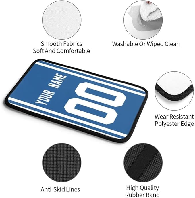 Custom Car Armrest Cover,Add Personalized Name and Number As Gifts for Loyal Football Fans,American Football Auto Center Console Pad Car handrail Box Cushion,Fit for Most Car Seat Box Cover Protector