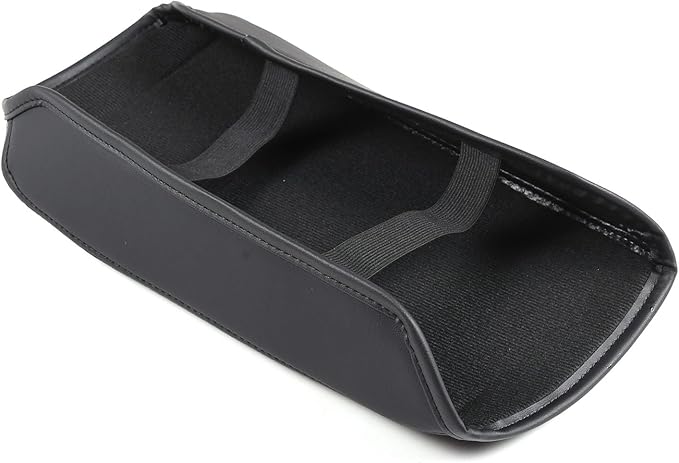 Center Console Armrest Cover Compatible with Mitsubishi Outlander 2022 2023 2024, Waterproof Armrest Arm Rest Cap Trim, Leather Center Console Lid Cushion Pad (Black)