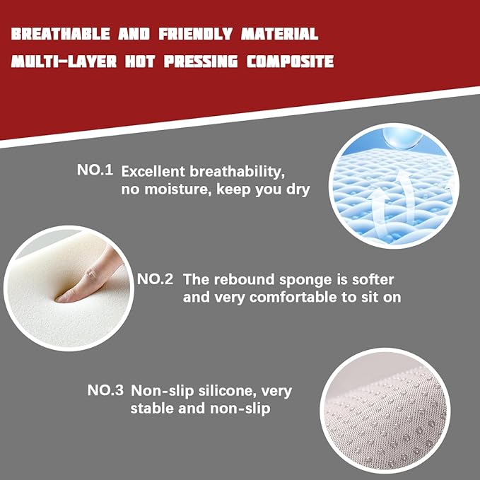 Car Back Seat Cover, Long Bottom Vehicle Rear Seat Protector with Storage Pockets, Breathable Linen Automotive Backseat Bench Cushion Pad Accessories, Universal for SUV Trucks (Black/Red)