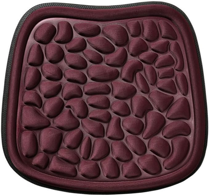 Car Seat Cover, Breathable Comfort Auto Seat Cushion Pad, All Seasons Non-Slip Car Front Driver Bottom Seat Protector, Universal Pressure Relief Accessory for Most Vehicle, Office (Wine Red)