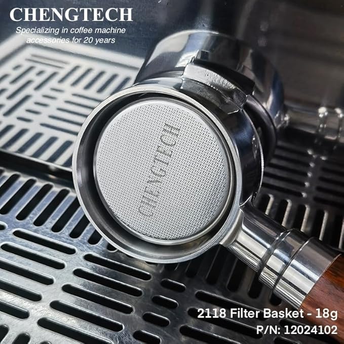 Espresso Accessories, 58mm Espresso Filter Basket (18g Laser Flat Hole) – 2118 High-Density Laser-Cut Perforations, 0.8mm Wall Thickness, High-Efficiency Extraction for Richer Flavor