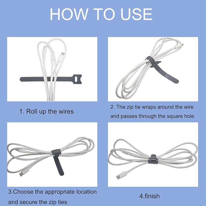 100PCS Cable Ties, 6-Inch Reusable Cord Organizer, Multifunctional Wire Organizer, Perfect for Cable Management in the Home, Office and Garden