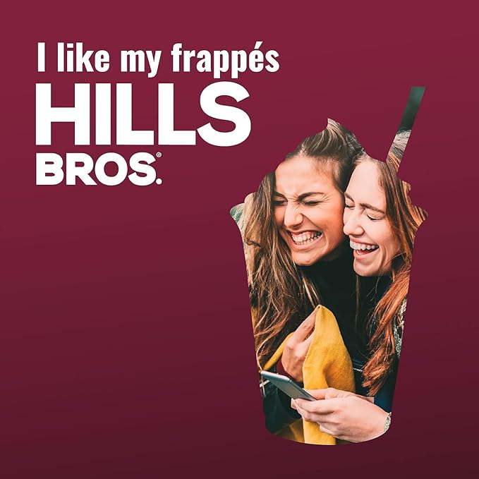 Hills Bros. Frappés Instant Drink Mix – Indulgent Café-Style Beverage – Gluten-Free, Kosher-Certified – Easy to Make Hot or Cold – Premium, Rich Taste, Gourmet Coffee Experience – Salted Caramel, 2.3 oz ( Pack of 12 )