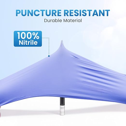 Borje Nitrile Exam Gloves Large, 100 Count Disposable Gloves, Iris Blue, Latex-Free Powder-Free, Food Safe, Cooking, Cleaning