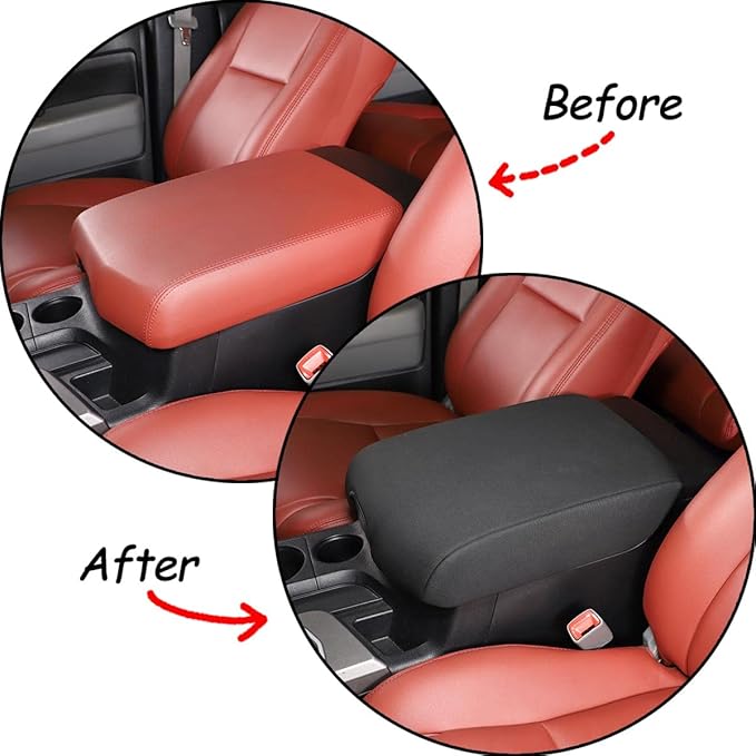 CHEAYAR Armrest Box Cover, Center Console Armrest Cover Kit Compatible with Toyota Tundra 2007-2013, Console Armrest Cushion Automotive Customized Console Armrest Cushion (Cloth)