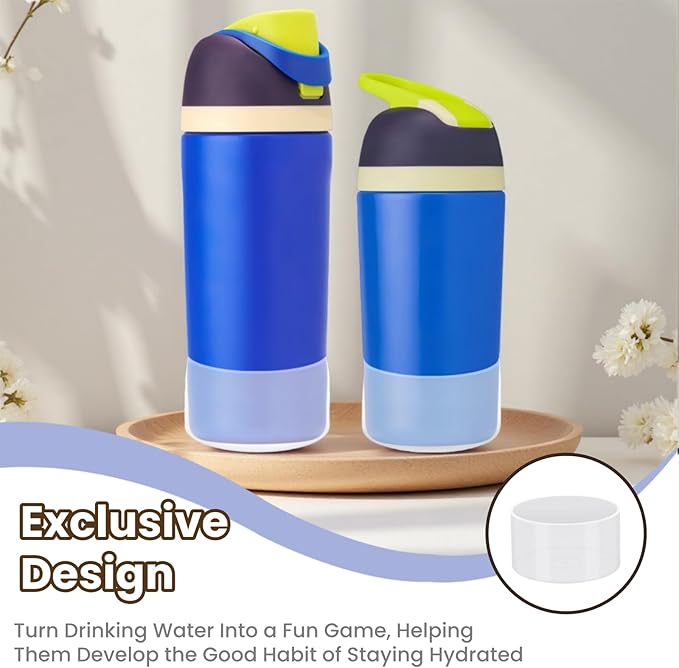 2PCS Silicone Protector Boots Compatible with Owala Kids 16oz & 14oz, Accessories for 12oz - Anti-Slip, Scratch-Resistant, Suitable for School, Outdoor, Easy Grip