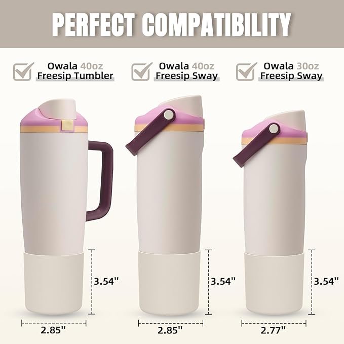 Silicone Higher Boot Compatible with Owala 30oz & 40oz FreeSip Sway Bottles & Tumblers, Large Protection Anti-slip Bottom Cover Sleeve for Freesip Sway Tumbler and Bottle