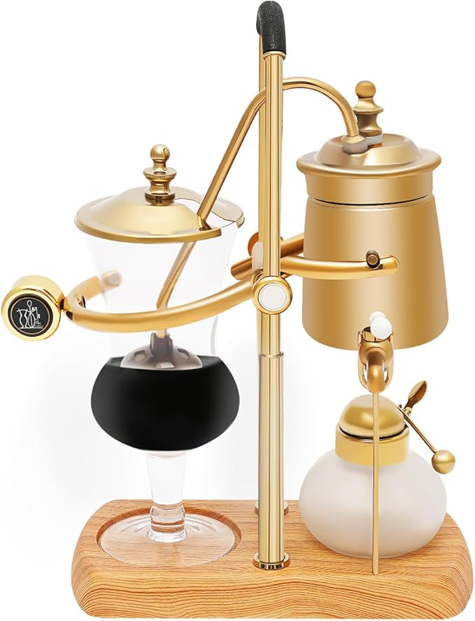NestGlynezz Balance Siphon Coffee Maker, Belgian Royal Coffee Machine Vacuum Brewing System, Gravity Vintage Coffee Makers, Manual Free-Standing Caffeic Machine, Capacity 400ml/13.53oz