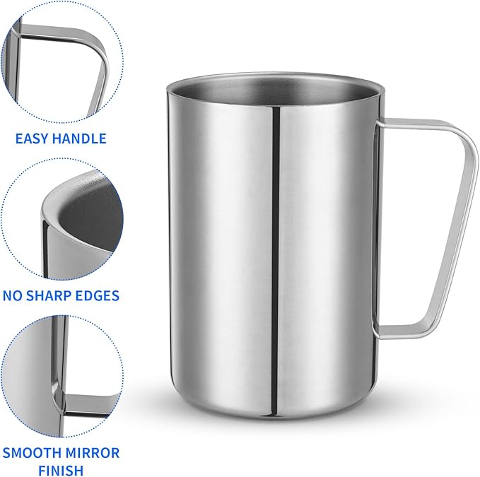 500ml Insulated 304 Stainless Steel Coffee Mug, Double-Wall Vacuum Travel Tumbler, Shatterproof for Camping, Office, and Outdoor - Durable, Perfect for Hot and Cold Drinks.