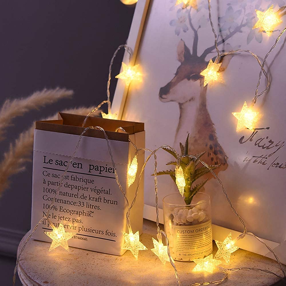 ANJAYLIA String Lights 100 LED 33 FT Battery Operated Warm White Fairy Lights for Indoor & Outdoor Decor, Model String Lights-2