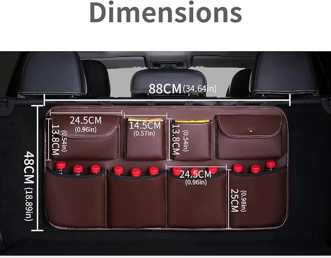 PU Cloth Automotive Organizers Quick Installation Hanging Pocket Fabric Storage Bag for Trip Storage Bag
