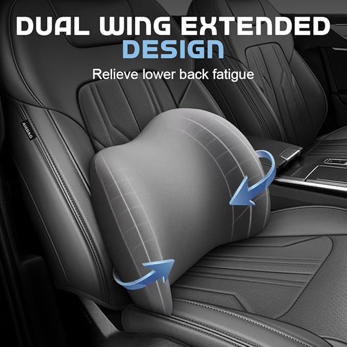 2025 New Car Headrest & Lumbar Support Cushion, Ergonomic Car Seat Headrest Neck Rest Cushion Lumbar Support Pillow Memory Foam & Breathable Removable Cover for Neck Back Pain Relief (Coffee)