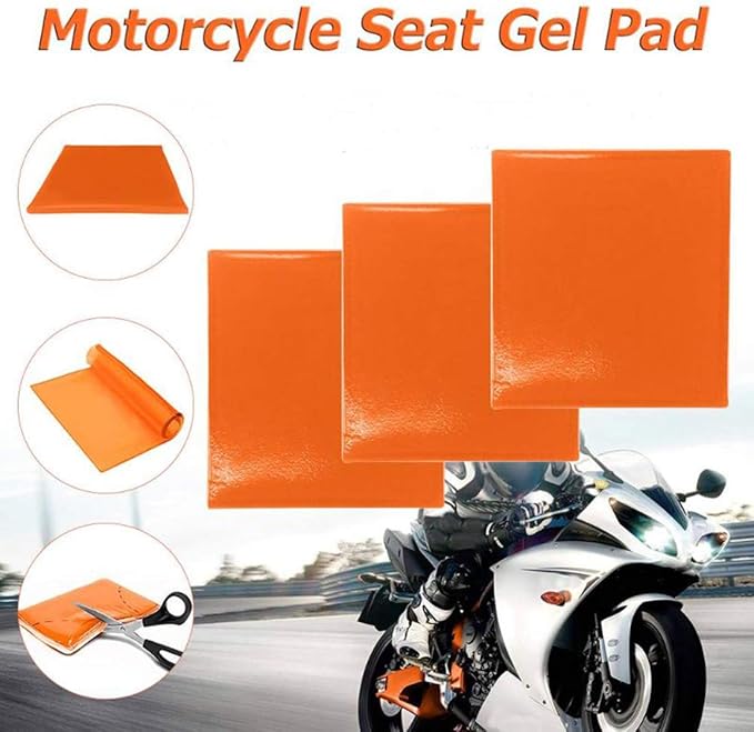 Motorcycle Seat Gel Pad Driver/Passenger Seat Cushion Shock Absorption Mat Reduce Fatigue Comfortable Soft Pad DIY Seat Pad Cooling Cushion Motorcycle Seat Foam Orange (25 x 25 x 1cm)