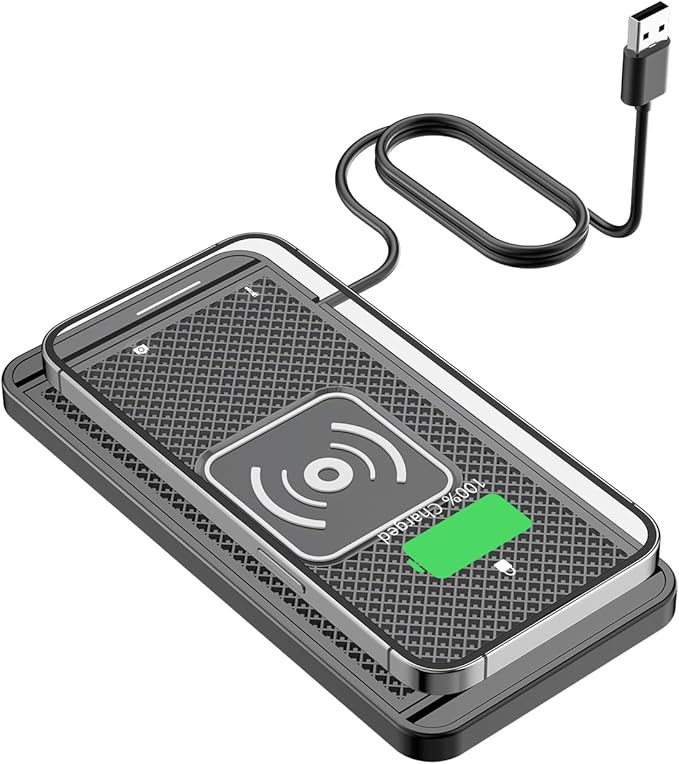 Wireless Charging Pad for Car for Toyota RAV4 2019 2020 2021 2022 2023 2024-pr, 15W Fast Wireless Charger Mat Non-Slip Silicone Car Center Console Phone Charging Pad,B/15W-USB