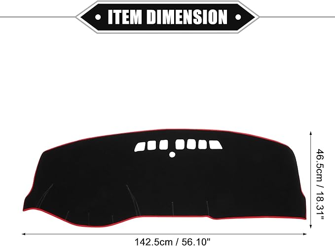 Car Dashboard Cover Mat Compatible for Buick LaCrosse 05-08, Protective Polyester Black Red Center Console Interior Trim Dash Board Mat