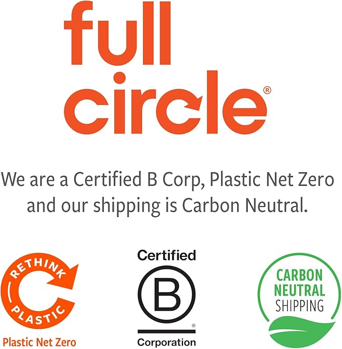 Full Circle 100% Plant-Based Cellulose Sponges – Pack of 3 – Plastic-Free, Natural Sponge, No Microplastics, Safe for Nonstick Cookware