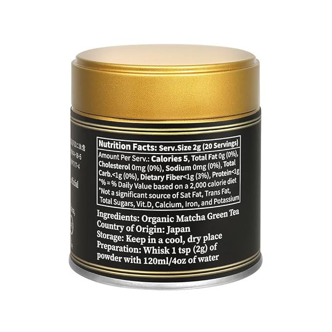 YEDOENSIS Pure Ceremonial Matcha "Somei-Yoshino" - Organic Japanese Green Tea Ceremonial Matcha Powder, JAS Certified Organic, Vegan, Gluten-Free (40g)