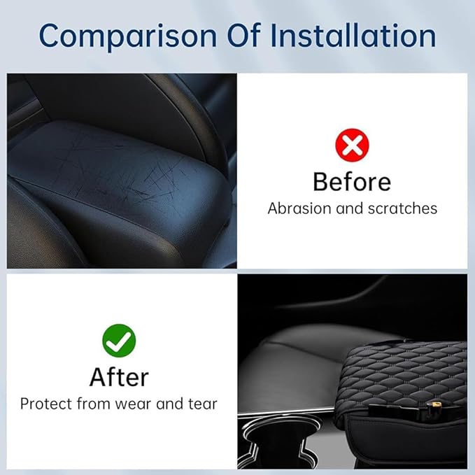 Car Center Console Cover for Genesis G80 II 2020 2021 2022 2023 2024 2025,Leather Armrest Lid Cushion Protector Multifunctional Armrest Pad Interior Accessories,Beige