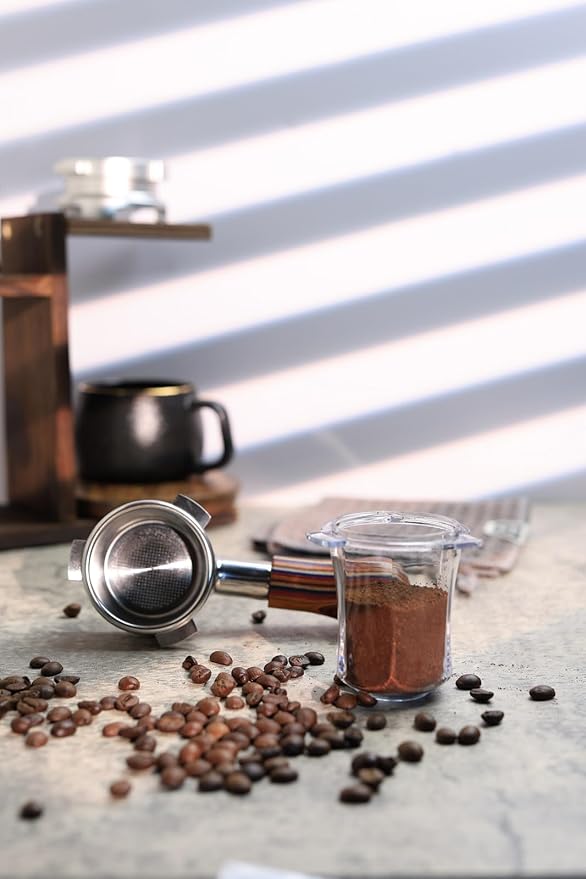 54mm Dosing Cup Clear Compatible with Breville 54mm Portafilters - with grinder activating tab - Transparent to visualize the coffee grind quality