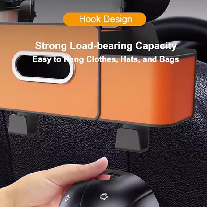 Multifunctional Car Organizers and Storage Back Seat, 3-in-1 Car Backseat Organizer, Car Seat Organizer Backseat, with Tissue, Phone, Cup, Handbag Holder (Orange)
