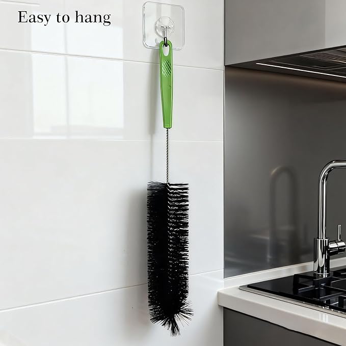 17 Inches Extra Long Handle Bottle Cleaning Brush for Narrow Neck Wine, Beer Bottle, Sport Bottles, Baby Bottles, deep Cups, Vase, Thermos, Glass, Pipes, Kitchen Sinks, Flask, and Hummingbird Feeders