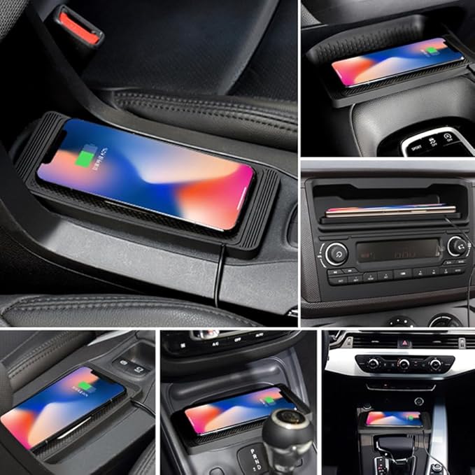 Wireless Charging Pad for Car for Subaru XV Forester Outback Impreza BRZ WRX Legacy, 15W Fast Wireless Charger Mat Non-Slip Silicone Car Center Console Phone Charging Pad,B/15W-USB