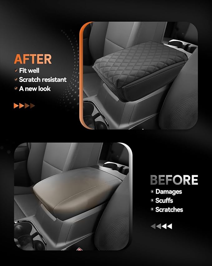 CDEFG for Chevrolet Colorado -GMC Canyon 2023-2025 2026 Center Console Cover Armrest Box Cover for Colorado/Canyon Accessories Console Arm Rest Protector Thickened with 2 Side Pocket